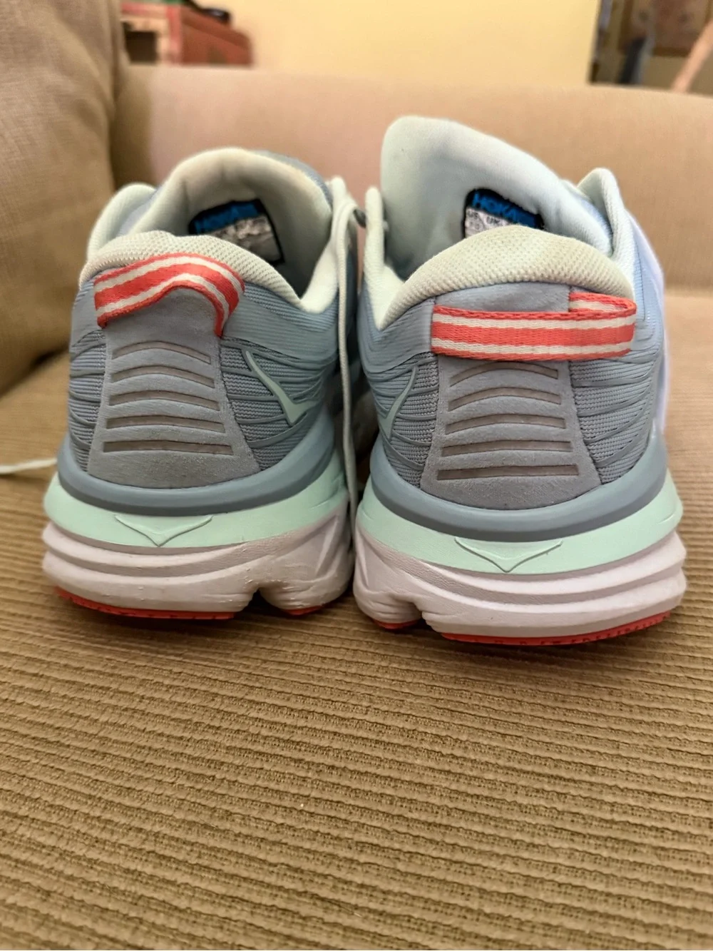 Hoka One One Bondi 7 Women's sneakers - size 9 D (wide) - blue fog/blue grass